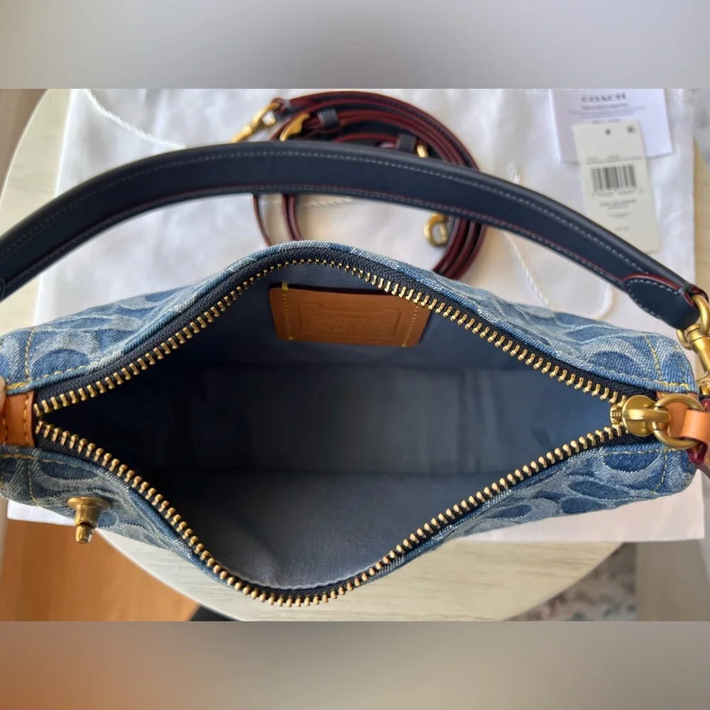 ✨ Coach Signature Denim Swinger Bag Purse Rare ✨ - Picture 12 of 16